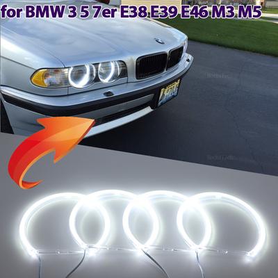 White Rings SMD Light LED Angel Eyes Kit For BMW 3 5 7 Series E36 E46 E39 E38 730iL 735i 320i 540i Car-styling 131mm 146mm