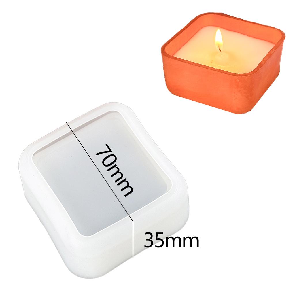 Round Candle Jar Silicone Mold DIY Square with Lid Craft Ornaments Making Plaster Concrete Epoxy Resin Storage Box Casting Molds