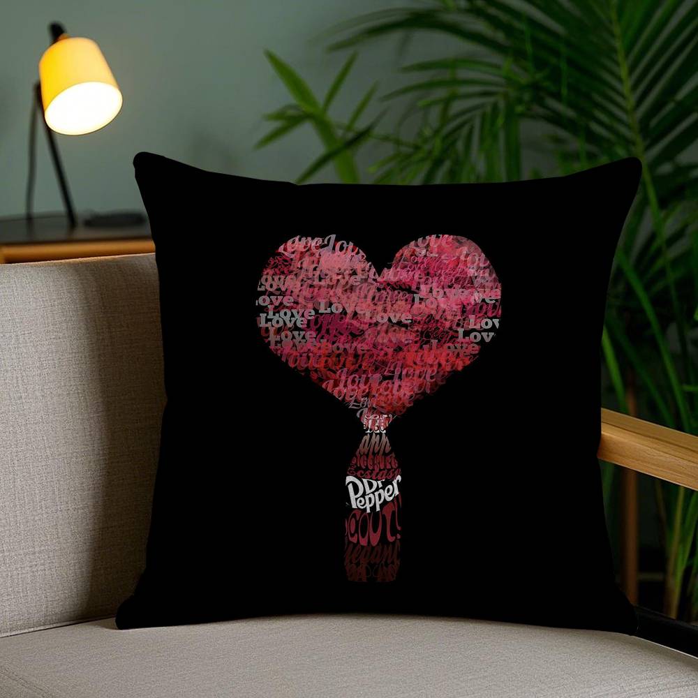 Cherry Drink D-Dr-P-Pepper Pillow Case Sofa Short Plush Double-sided HD Printing Room Home Office Gift Cushion Cover