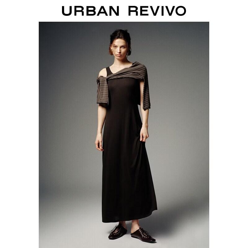 

UR 2026 Spring Casual Irregular Striped Pleated Dress L