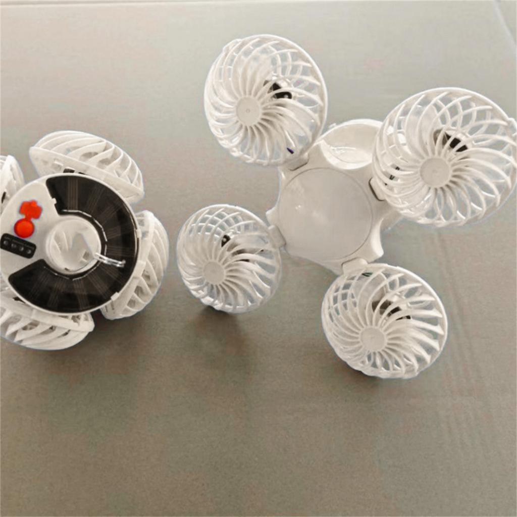 Solar Folding Fan Light USB/Solar Charging Lighting Camping Ceiling Fan Camping Rechargeable Ceiling Fan Battery Powered Ceiling Fan Tent Necessities