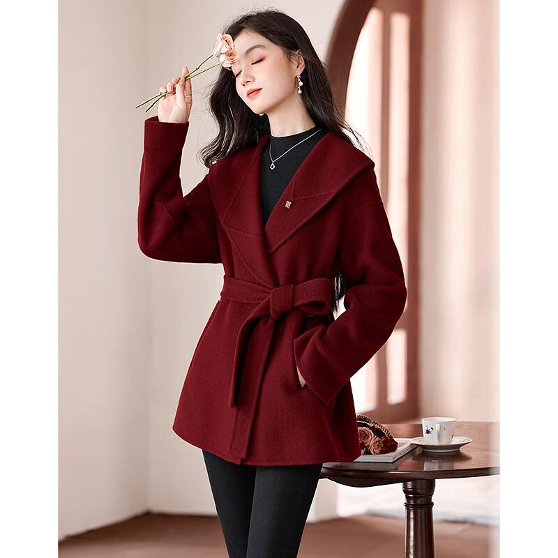 

Женское элегантное пальто средней длины из смесовой шерсти M