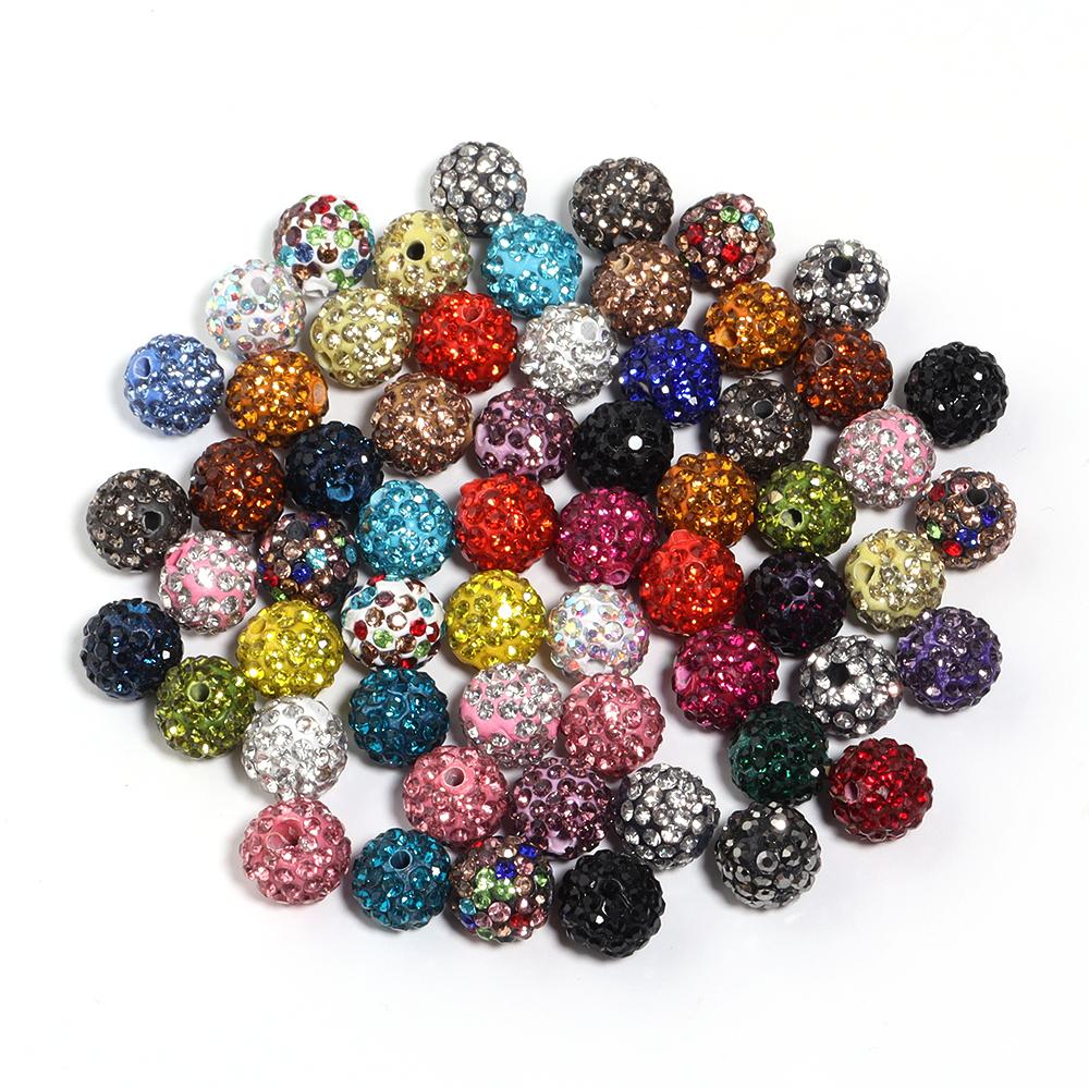 10pcs/bag Colorful Soft Pottery Clay Shamballa Beads Loose Beads For Jewelry Making DIY Necklace Bracelets Pendants Accessories