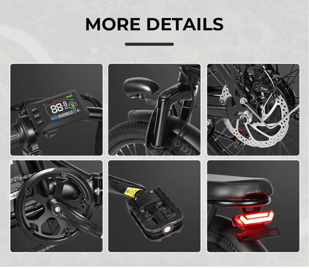 2026 Rower Elektryczny Samebike CY20 Składany Rower Elektryczny Silnik 350W Bateria 36V 12AH Wyjmowana Bateria 20" Zewnętrzny Fat E-bike dla Dorosłych.