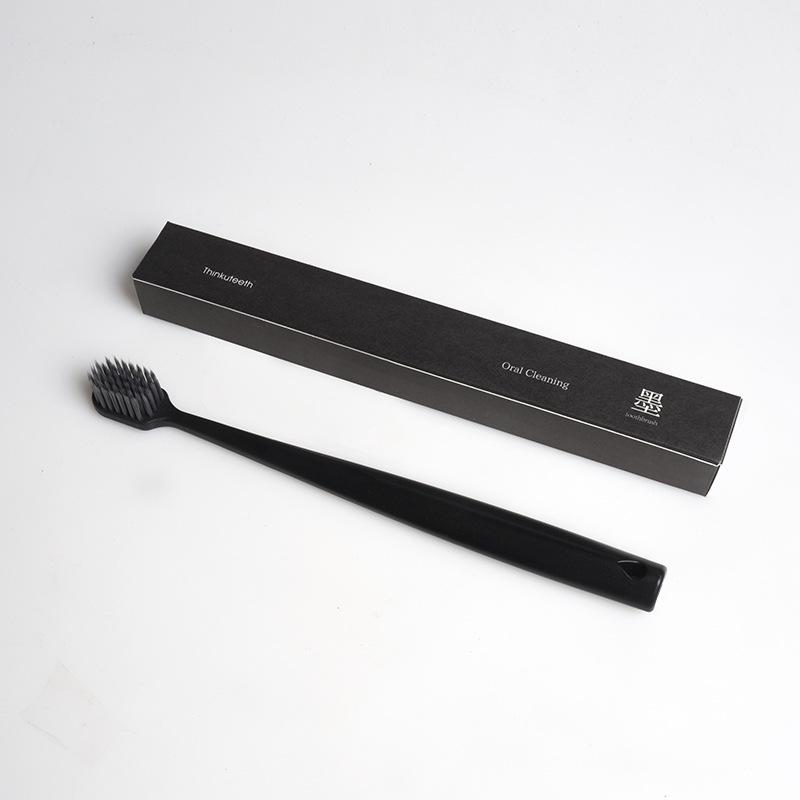 New Chinese-Style Household Toothbrush: Portable, Wide-Head, Medium-Soft Bristle Bamboo Charcoal Toothbrush for Couples (Single Pack)