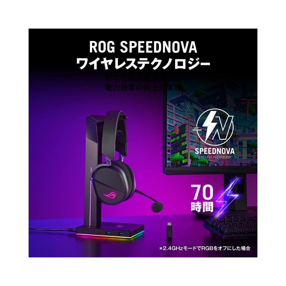 ASUS ROG Pelta Wireless Gaming Headset Bluetooth USB-C 50mm Drivers Lightweight 309g