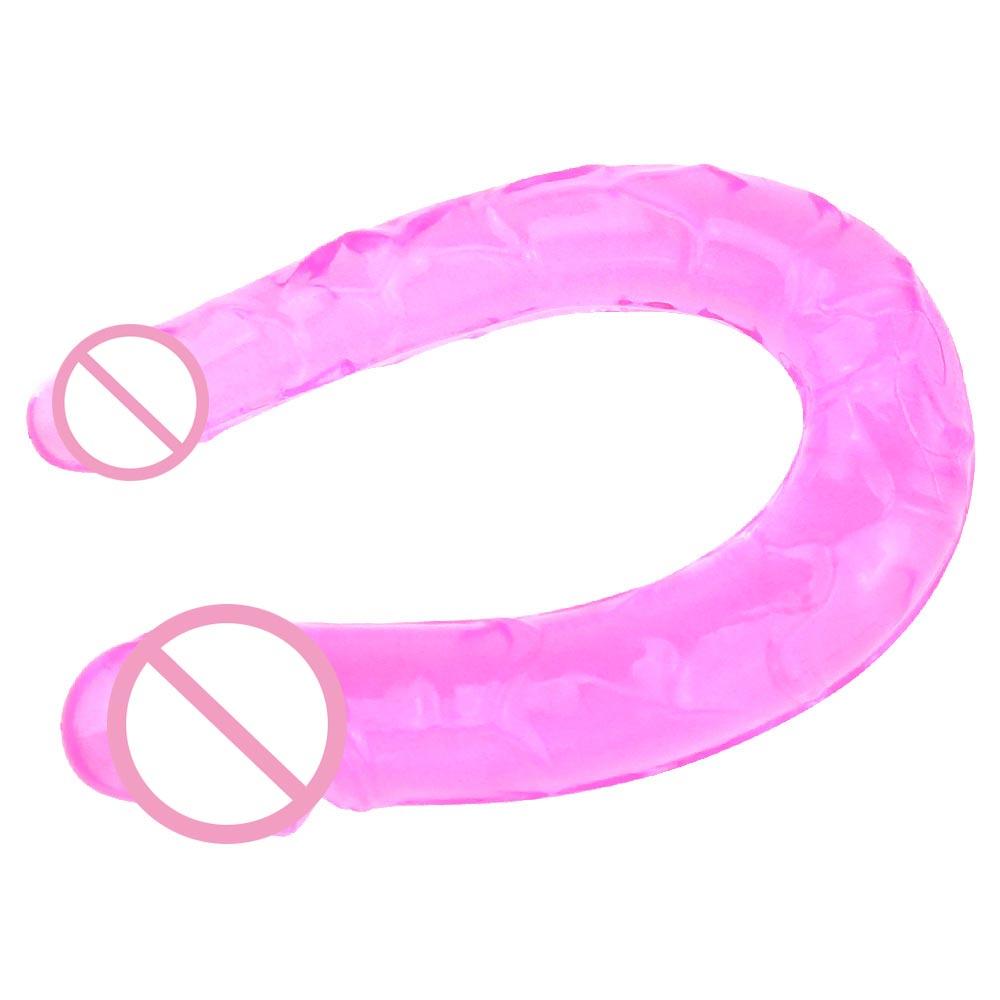 Long Realistic Penis Female Masturbator Lesbian Toys Double Head Dildo Sex Toys for Woman G Spot Massager No Vibrators Inside