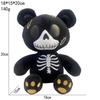 Skeleton Bear Plush Toy Gothic Skull Teddy Stuffed Animal Cartoon Doll Cute Halloween Decor Collectible Soft Unique Child Gift