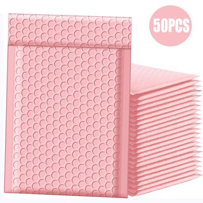 50pcs Small Business Supplies Pink Bubble Mailers Packaging Bags To Pack Products Delivery Package Shipping Envelope Mailer