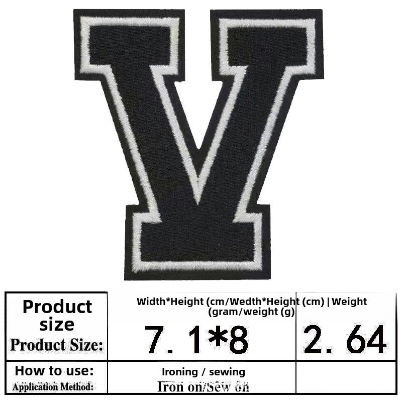 Embroidered Alphabet & Number Jersey Patch Armband Badge