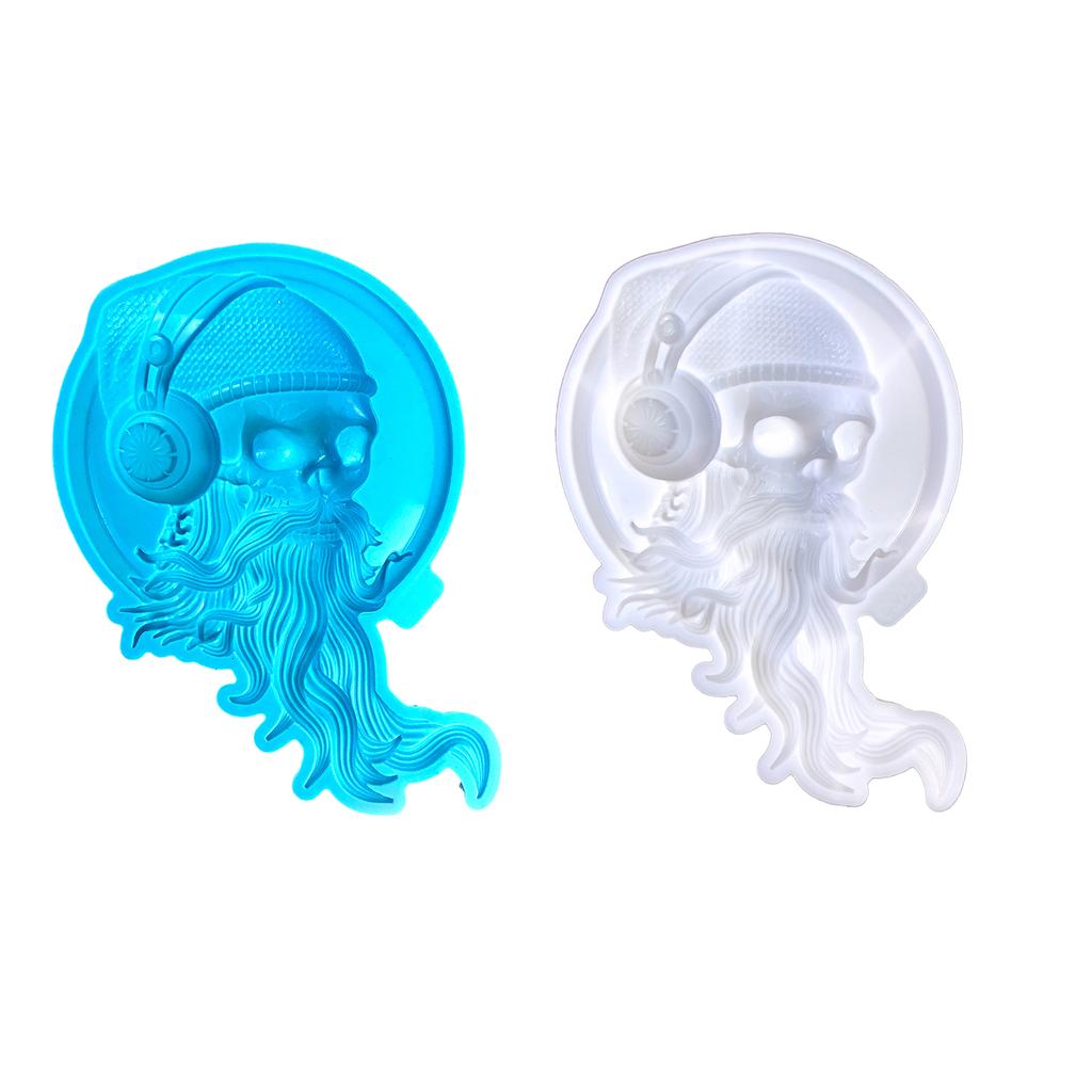 Easy to Clean Silicone Mold Long Bearded Skull Making Mould Wall Decoration Accessory Casting Mould for DIY Lover