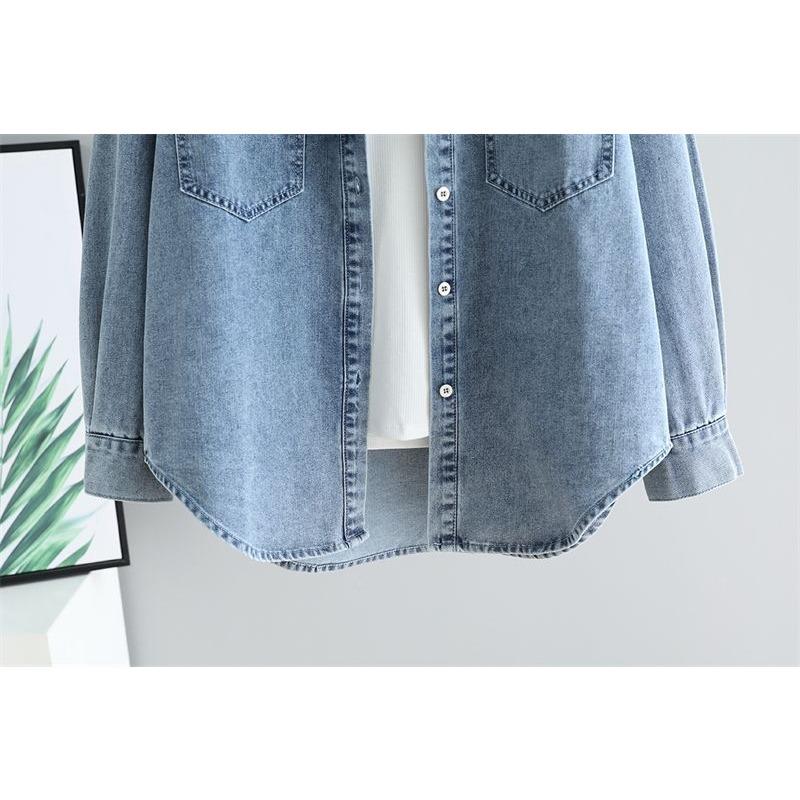 Women S Denim Long Sleeve Shirt Casual Outerwear