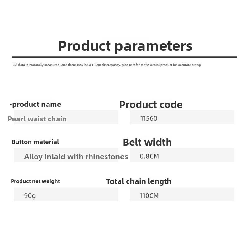 Mary Korean style pearl waist chain women's belt fashion dress decoration rhinestone beaded waist sash