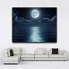 2D plane, 1 piece of moon ocean background fabric, suitable for bedroom, living room, dormitory and home decoration
