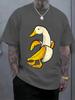 Unisex Cotton Crew Neck Tee Funny Banana Duck Print Short Sleeve Summer Breathable Casual Comfort Male Daily Outdoor Street Wear