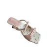 Women Slippers Bow Heeled Sandals Dress Chunky Shoes Summer Sexy 2025 Sexy Designer Woman Pumps Luxury Mujer De Zapatos