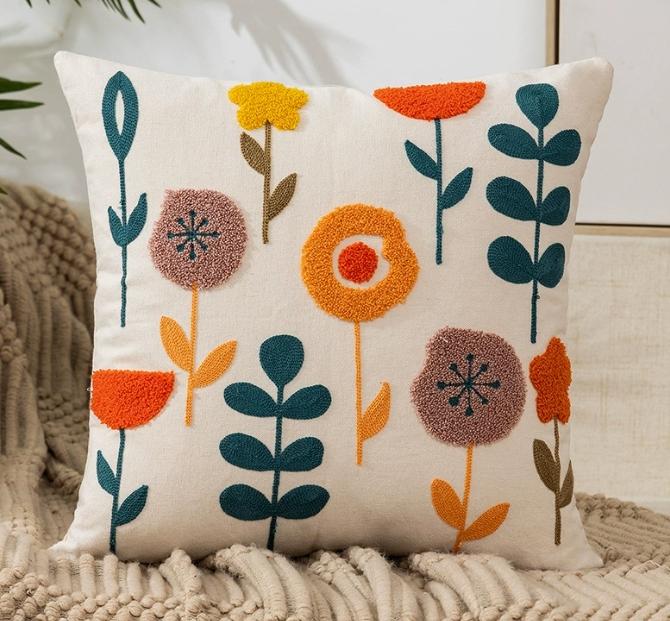 Home Decor Colorful Floral Patterned Digital Printed Cushion Covers Pattern Cushion Cover Suitable for Sofa Bedroom Car Pillow