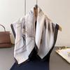 Fresh Lotus Printing Imitation Silk Scarf Square Scarf High-End Shawl Versatile Neck Small Square Scarf Headscarf