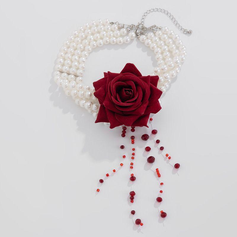 

Imitation Pearl Necklace for Women, European and American Style, 2026 Spring/Summer New Trendy Sweet Cool Internet Celebrity Photo Shoot Accessory Red