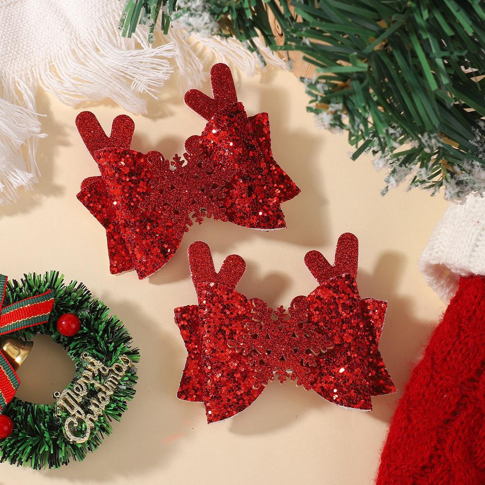 Christmas Hairpin Set, Party Bow, Gretel Scallion Powder, Big Antlers, Headdress, Children'S Hair Accessories 4765