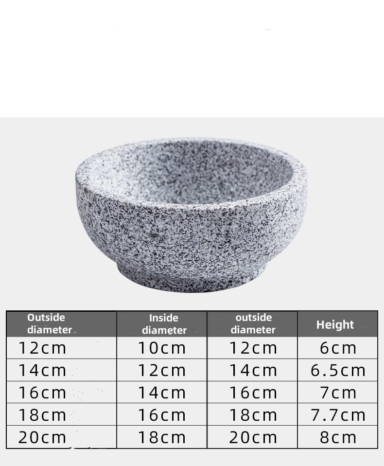 Natural Stone ceramic ramen bowl Pot Korean Cuisine Special High Temperature Resistant Bibimbap Stone Pot Household Tableware 12cm чёрный