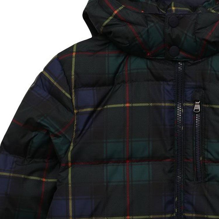 Polo Ralph Lauren Down Jacket Logo Patch Plaid Hooded Long Sleeve Kids Jackets Multicolor 323853455-001