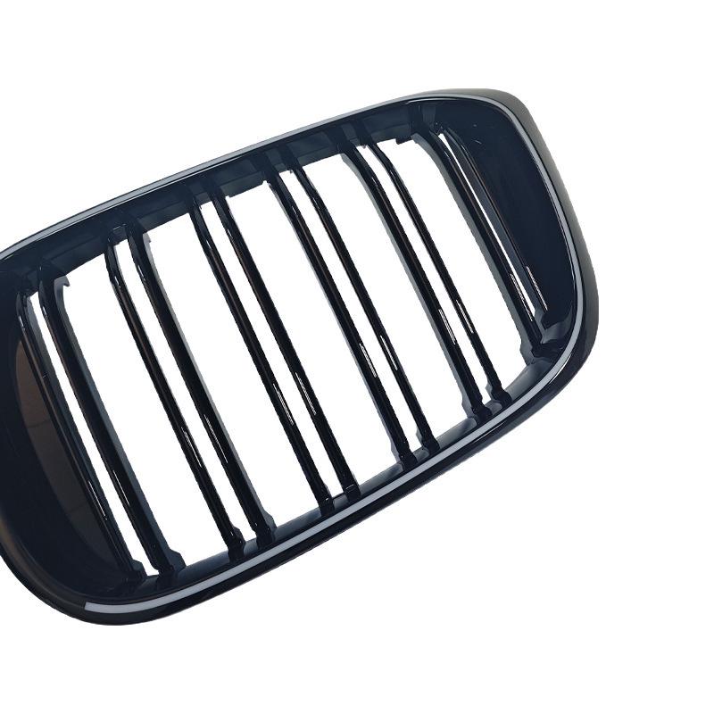 Kompatibel mit 2018-2021 BMW X3 G01 Dual Line Glänzend Schwarz LED-Kühlergrill
