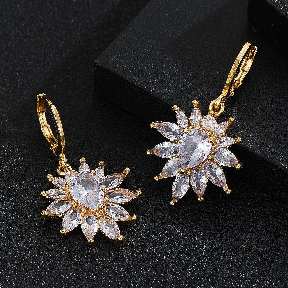 Modische und exquisite Sonnenblumen-Ohrringe für Damen, schlicht und exquisit, Nischen-Ohrringe