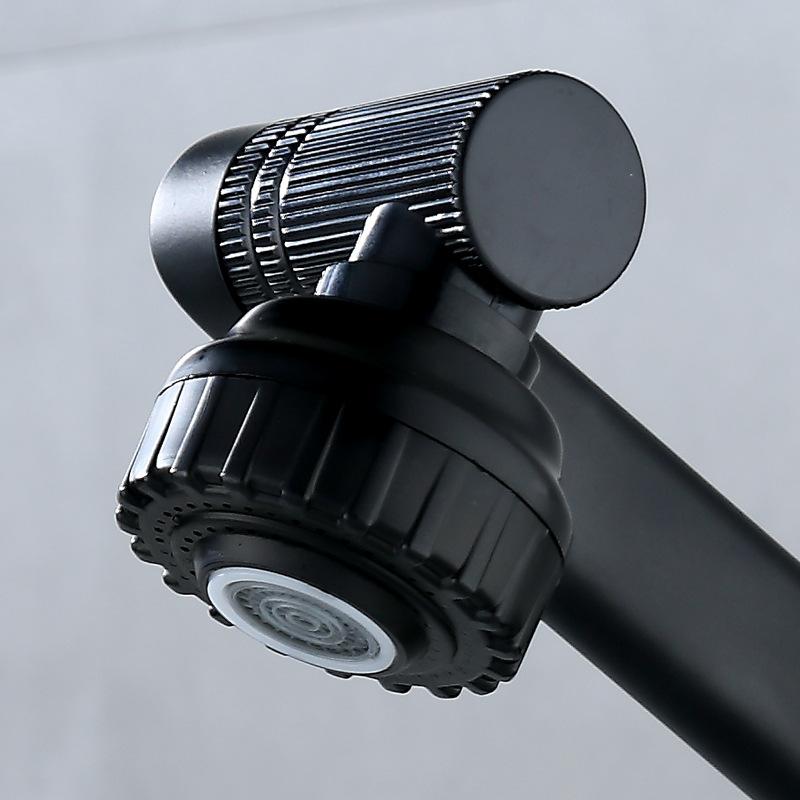 304 Stainless Steel Gun Gray Creative Basin Faucet Mechanical Arm Universal Rotation Hot And Cold Mixed Water Sink Faucet
