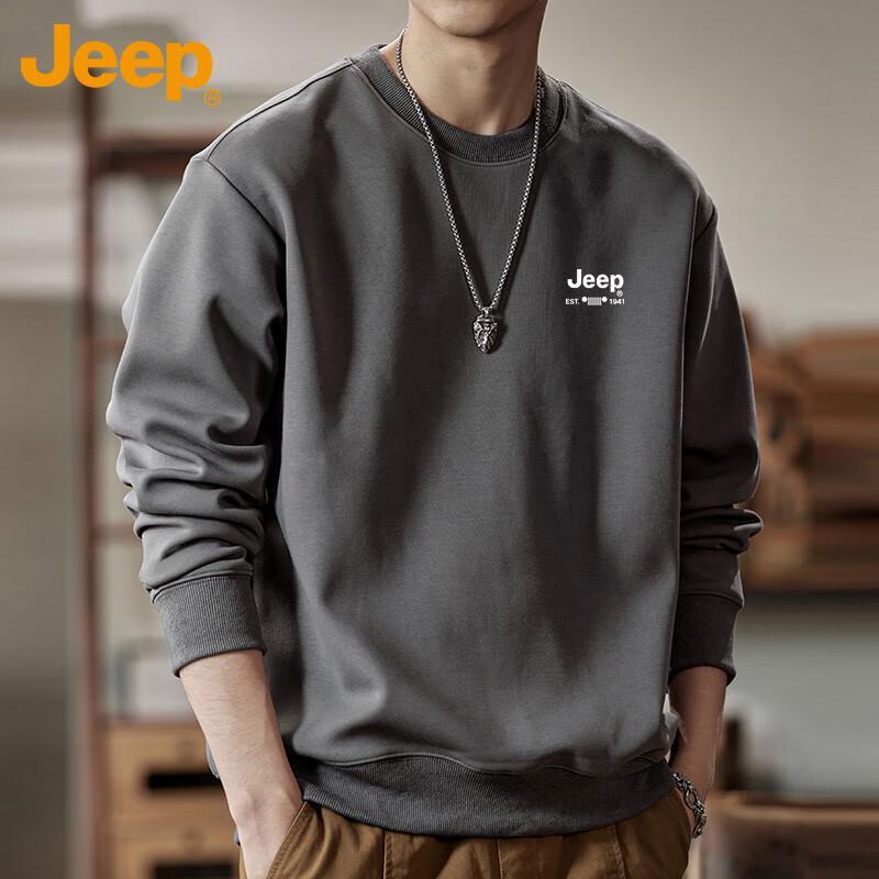 Jeep Men's Loose Fit Round Neck Sweatshirt