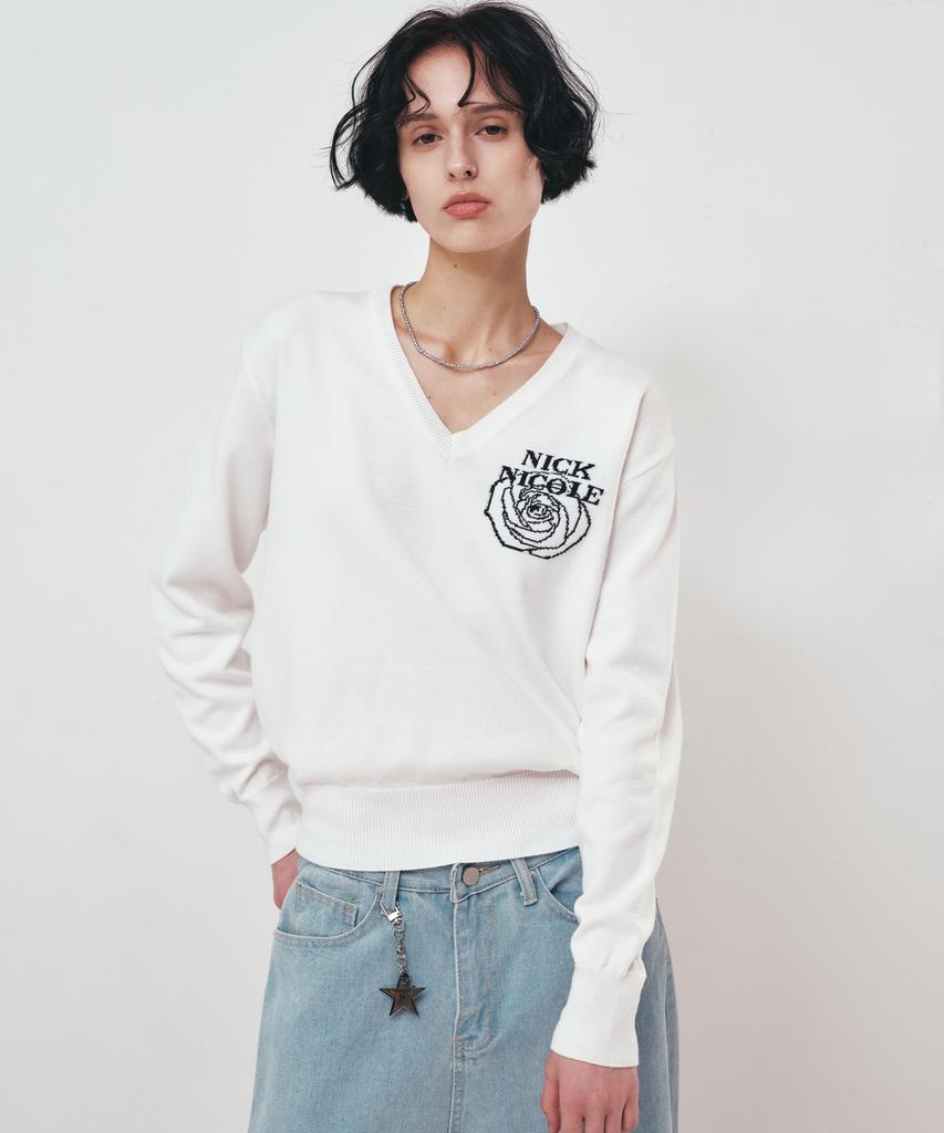 Nigaennikol Nicole Mini Rose Jaquard Knit_Ivory