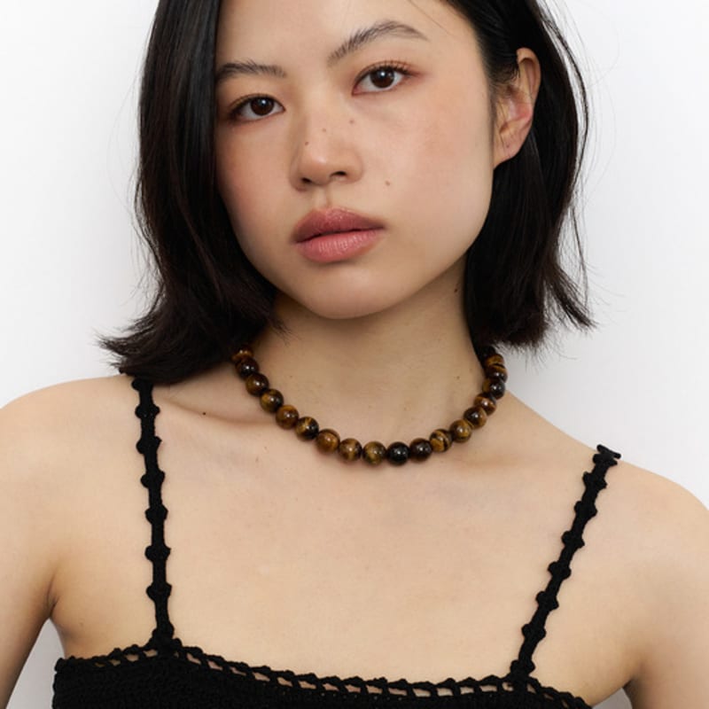 

geegee tiger eye gem necklace - 12mm 12mm