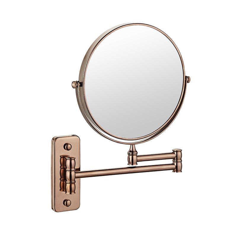 Wall-Mounted Double-Sided Foldable Makeup Mirror with Magnification for Bathroom and Toilet.