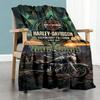 Harley-davidson Motorcycles Customize Text Blanket Cozy Customizable Blanket Warmthful Decor for Picnics Nap Sofa Bedding Four Seasons Multipurpose