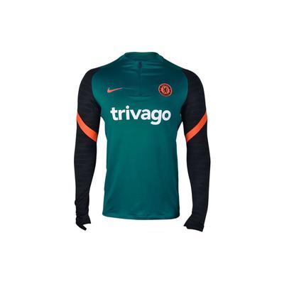 Half Zip Thumbhole Training Quick Dry Long Sleeve Football Shirt 21-22 Season Chelsea Men Tops Light-Blue DC5466-472