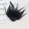 Gothic Style Rhinestone Feather Brooch Handmade Shoulder Strap Boutonnieres Flowers  Dance Costume