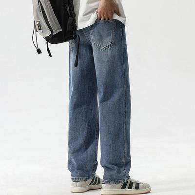 Frühling Amerikanische Trendmarke Lockere Gerade Weite Hosen Retro Vielseitige Lässige Jeans