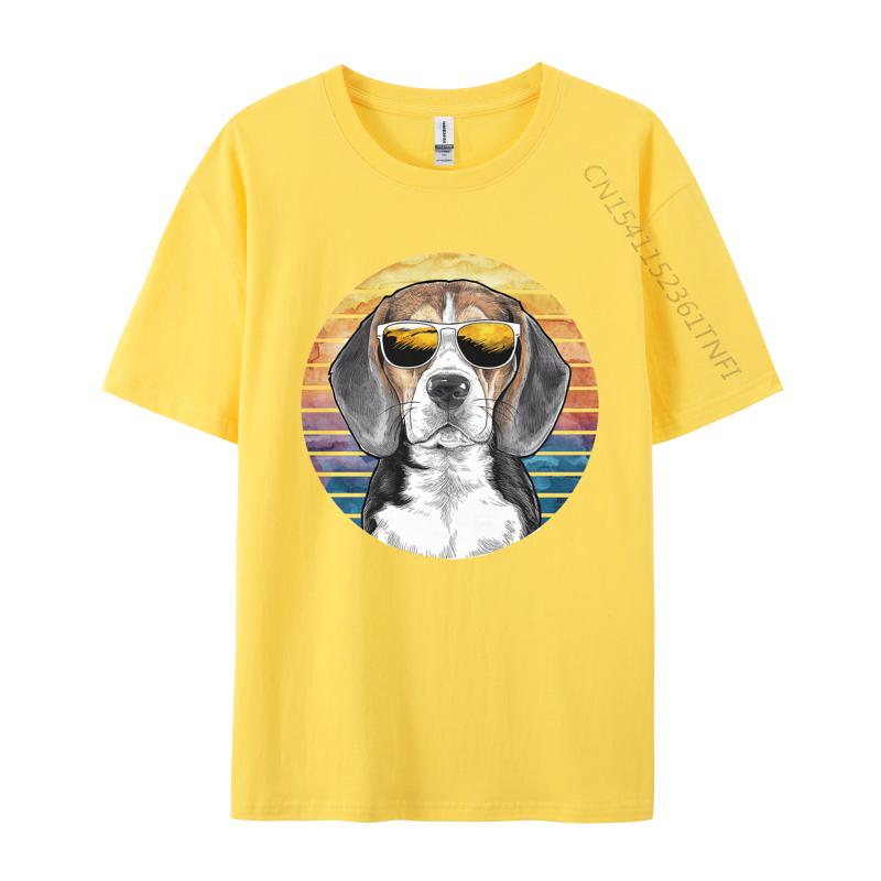 Beagle Mit Sonnenbrille T-Shirt T-Shirts Für Männer T-Shirt Rundhals Reine Baumwolle T-Shirts Oberteile Tees Top Qualität