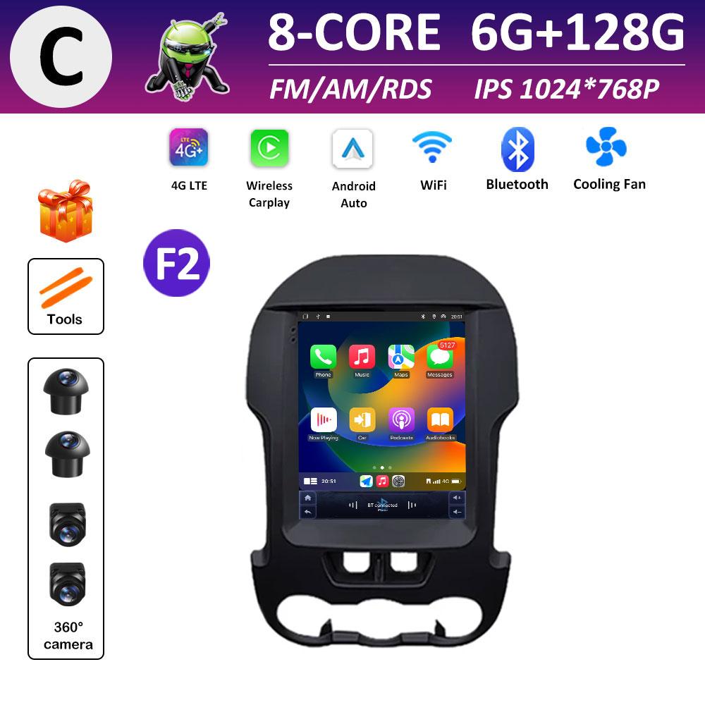 9.7 Inch Touch Screen Car Video for Ford Ranger 2012 2013 2014 - 2015 Radio Player Cooling Fan Wireless Carplay Head Unit WIFI