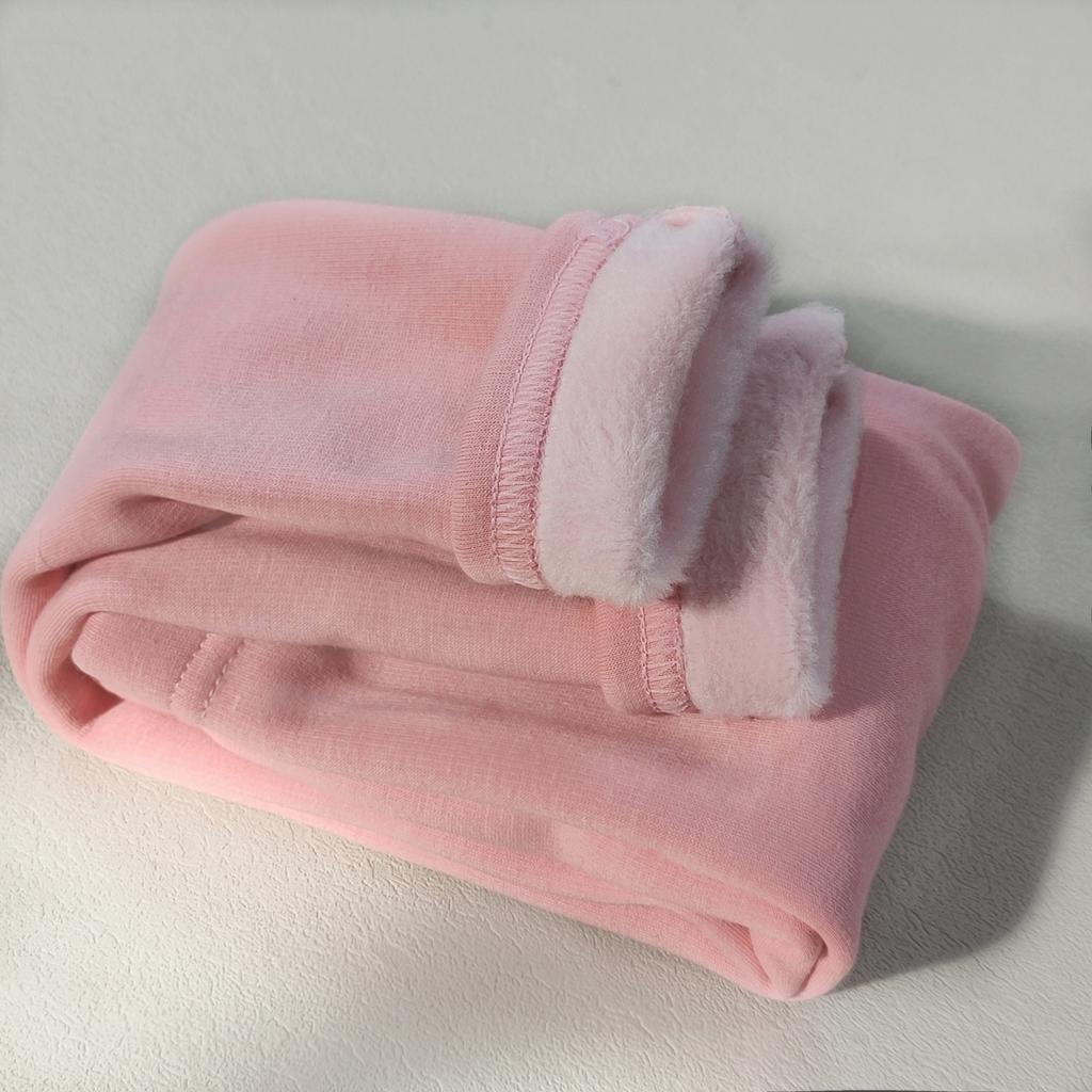 Girls' Pants, Children's Winter Thickened Warm Trousers, Warm Elastic Pink Navy Blue Leggings, Boys' Feet Pants