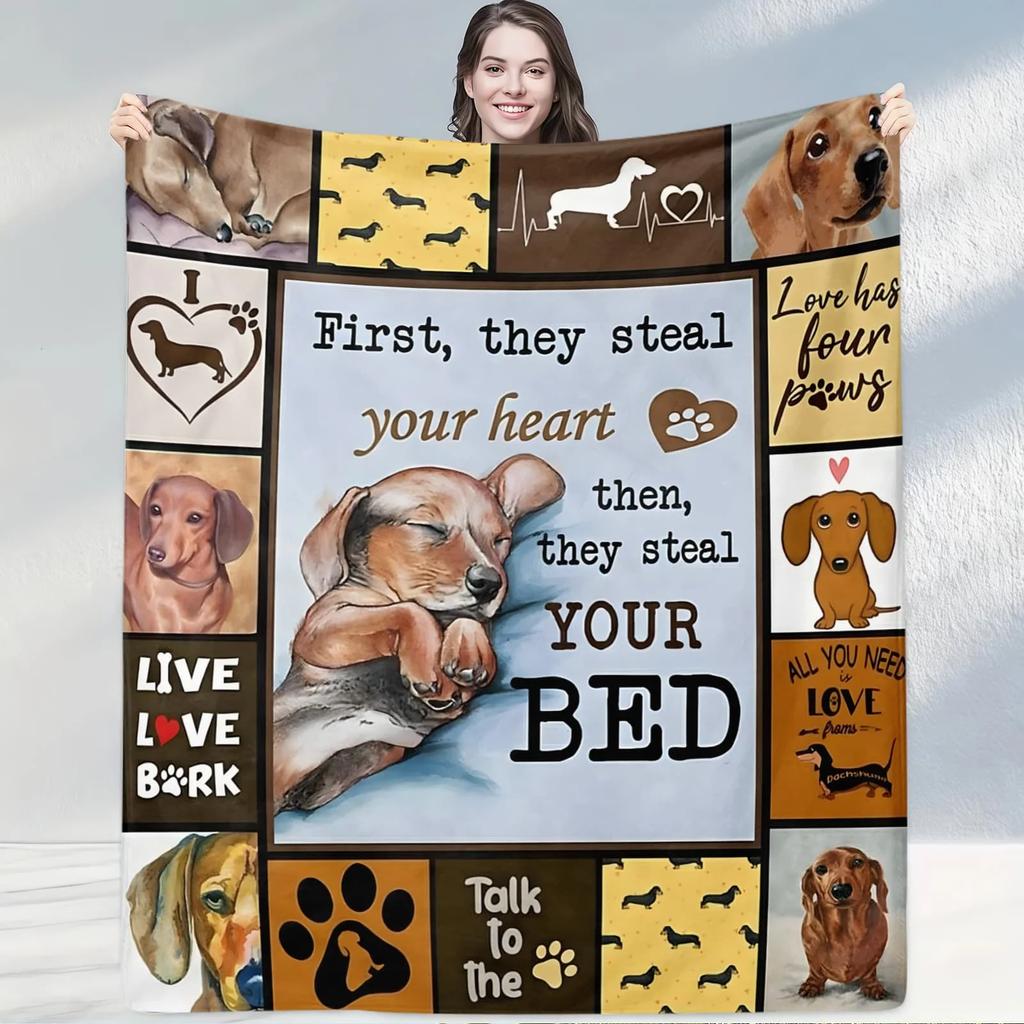 Cute Pet Silhouette Living Room Blanket Soft Throw for Sofa Decor Ideal Home Gift with Animal Pattern Perfect for Home Decoratio