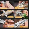 Stainless Steel Kitchen Scissors Acacia-Handled Chicken Bone Shears Multi-Purpose Cutting Meat Fileting Fish Kitchen Shears
