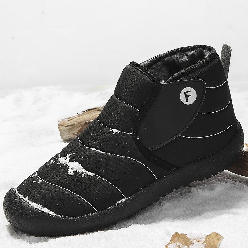 Winter Couple Snow Boots Velvet Warm Cotton Shoes Outdoor Sports Snow Shoes Large Size Cotton Boots