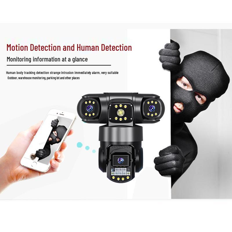 V380 Multi-Lens Wireless Monitoring Camera with Remote Intercom