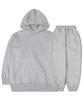 Tee Glake Plain Oversized Fleece-Lined Hoodie And Jogger Training Pants Set Gray