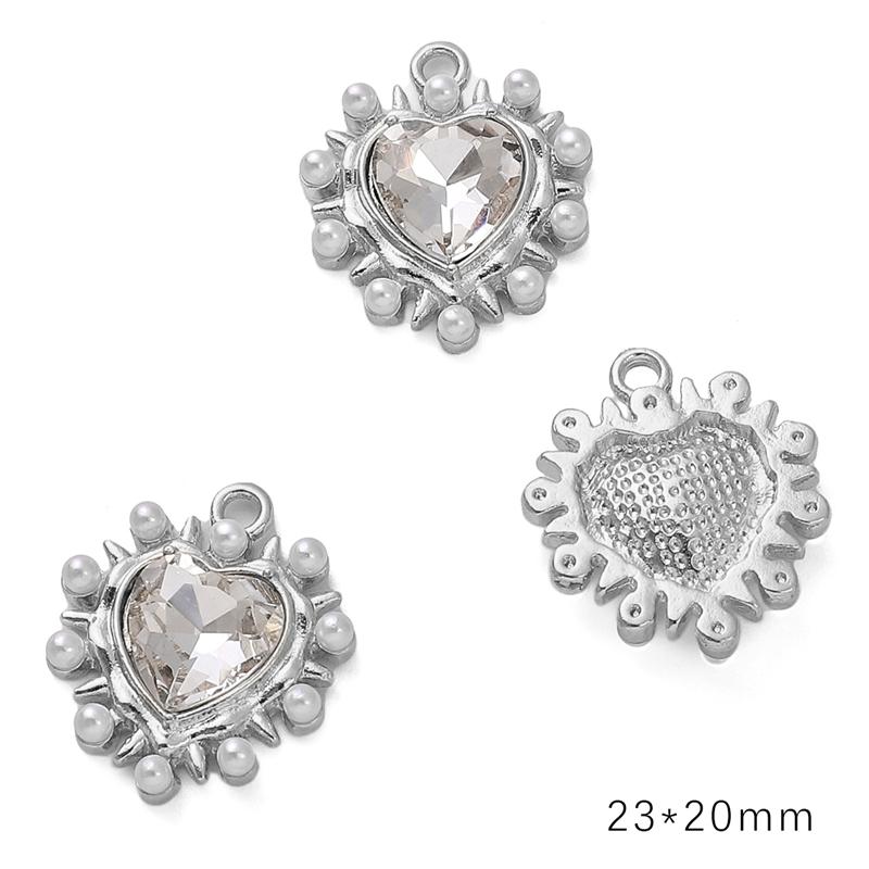 Γούρι Κράματος Διαμαντιού Καρδιά Αστέρι Φεγγάρι Μενταγιόν Κολιέ Βραχιόλι Σκουλαρίκια Αξεσουάρ Κοσμημάτων DIY