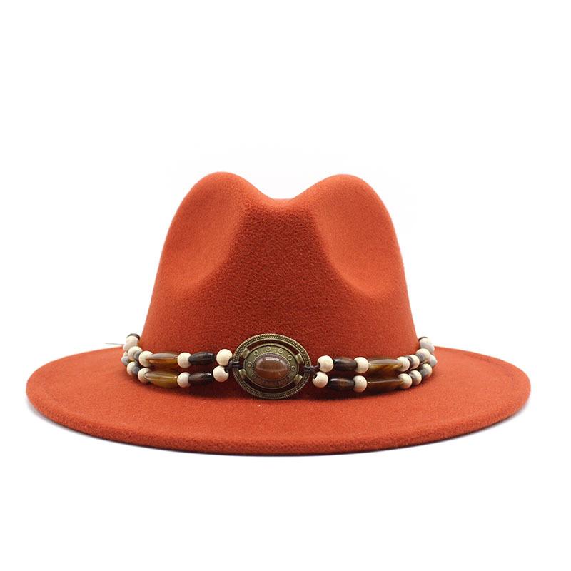 Big Eaves Wool Jazz Top Hat Women'S Casual Big Edge Felt Hat Men'S Jazz Hat 9.5Cm