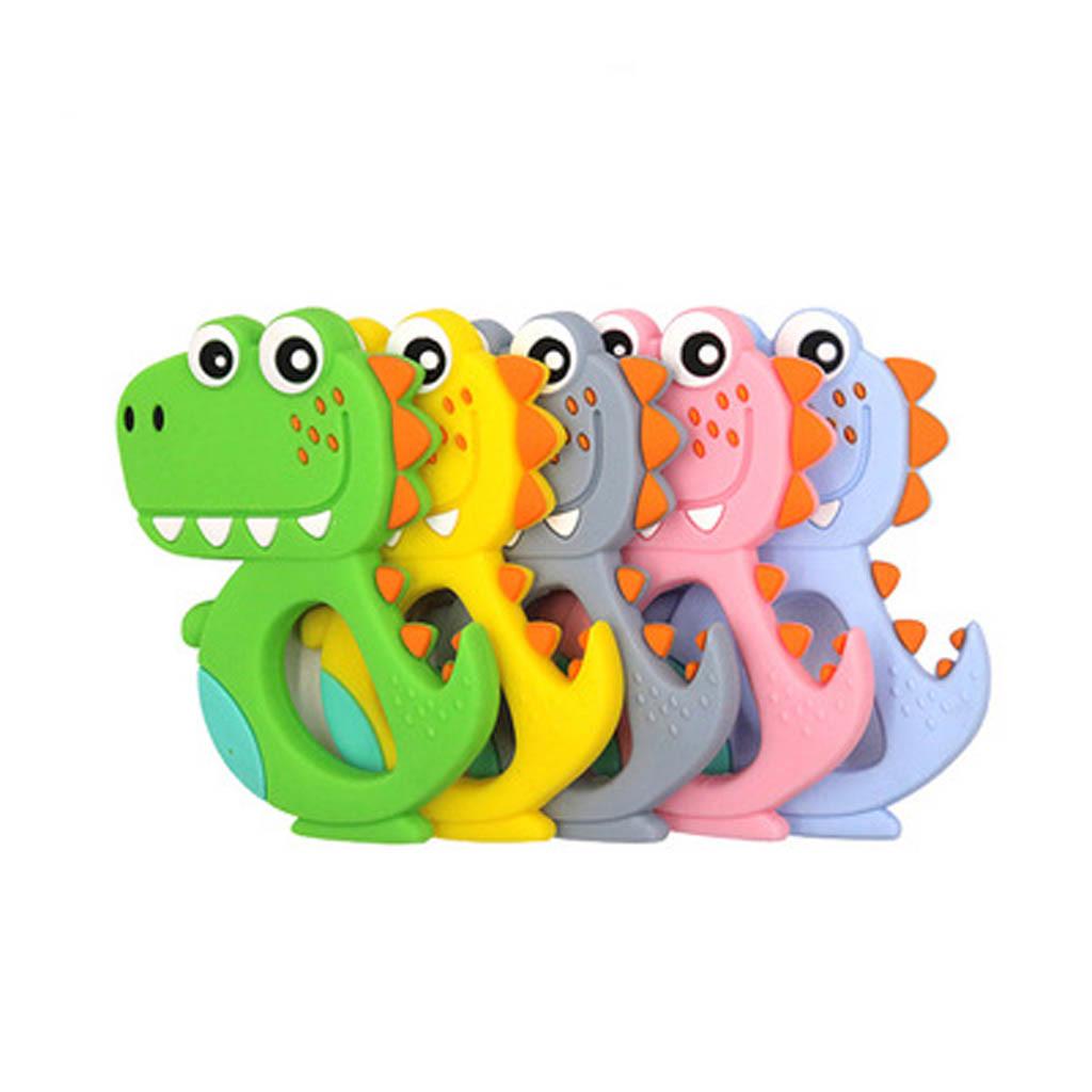 Dinosaur Kid Baby Teether Food Grade Silicone Soother Chewable Teething