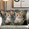 2D flat printing Cute Kitten Pattern 2d Printed Sofa Cushion Pillow Polyester pillowcase sofa decorative cushion cover