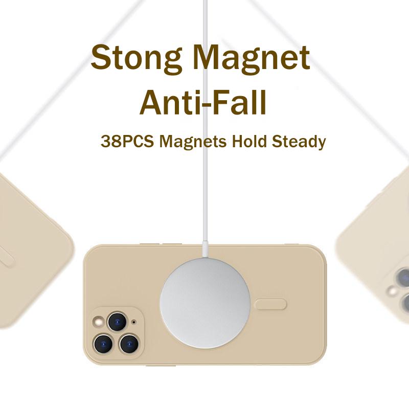 Original Silicone For Magsafe Magnetic Wireless Charge Case for iPhone 16 15 14 13 12 Mini 11 Pro Max X XR XS Plus Lanyard Cover